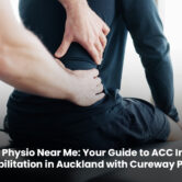 Physiotherapist guiding a patient through ACC injury rehabilitation exercises at Cureway Physio in Auckland.