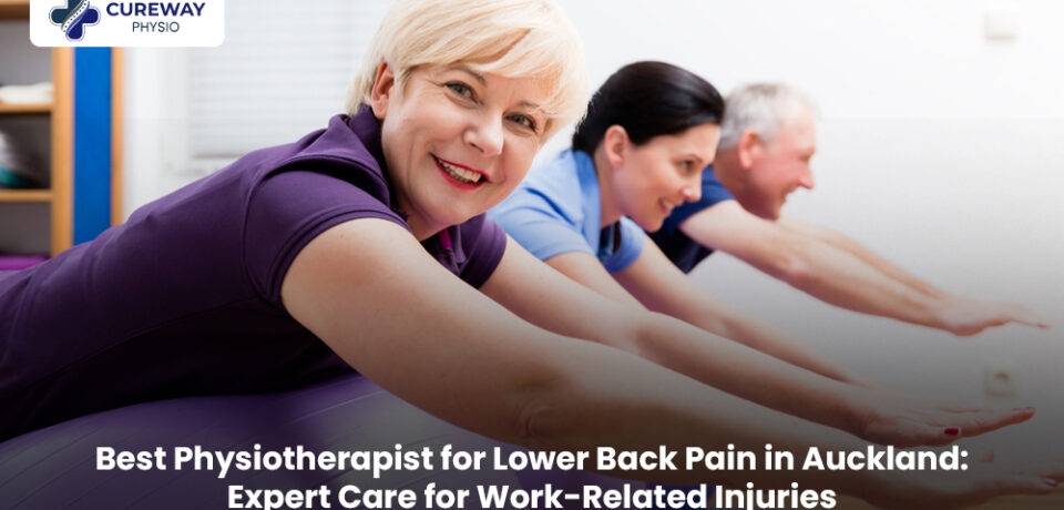 Physiotherapist treating a patient with lower back pain at a physiotherapy clinic in Auckland.