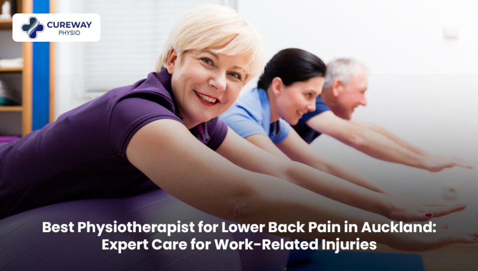 Physiotherapist treating a patient with lower back pain at a physiotherapy clinic in Auckland.