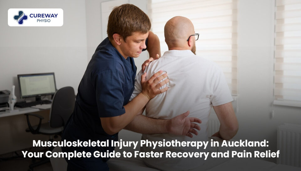 Physiotherapist treating a patient with a musculoskeletal injury in Auckland clinic