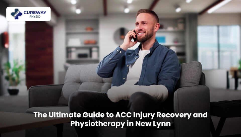 Physiotherapist helping a patient with ACC injury rehabilitation and recovery exercises in New Lynn.