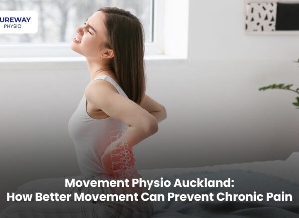 Physiotherapist guiding a patient through movement exercises in an Auckland clinic to improve mobility and prevent chronic pain.