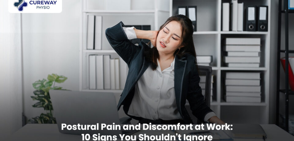 Person experiencing postural pain and discomfort while working at a desk