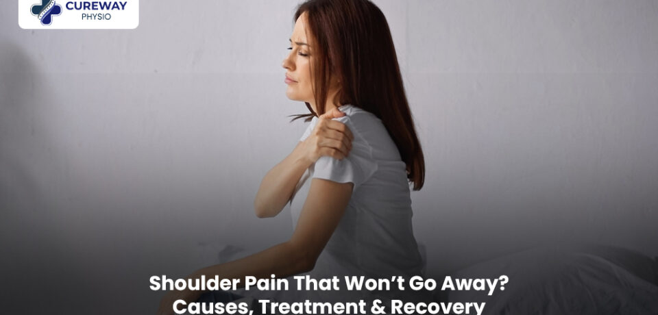 Physiotherapist helping a patient with persistent shoulder pain