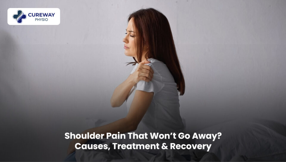 Physiotherapist helping a patient with persistent shoulder pain