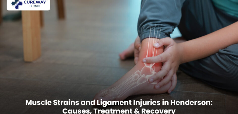 Physiotherapist treating a patient for muscle strain and ligament injury in Henderson