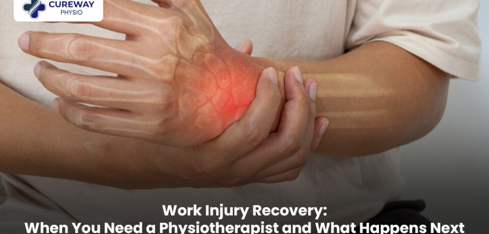 Physiotherapist helping a patient recover from a work-related injury with guided rehabilitation exercises. Is this conversation helpful so far?